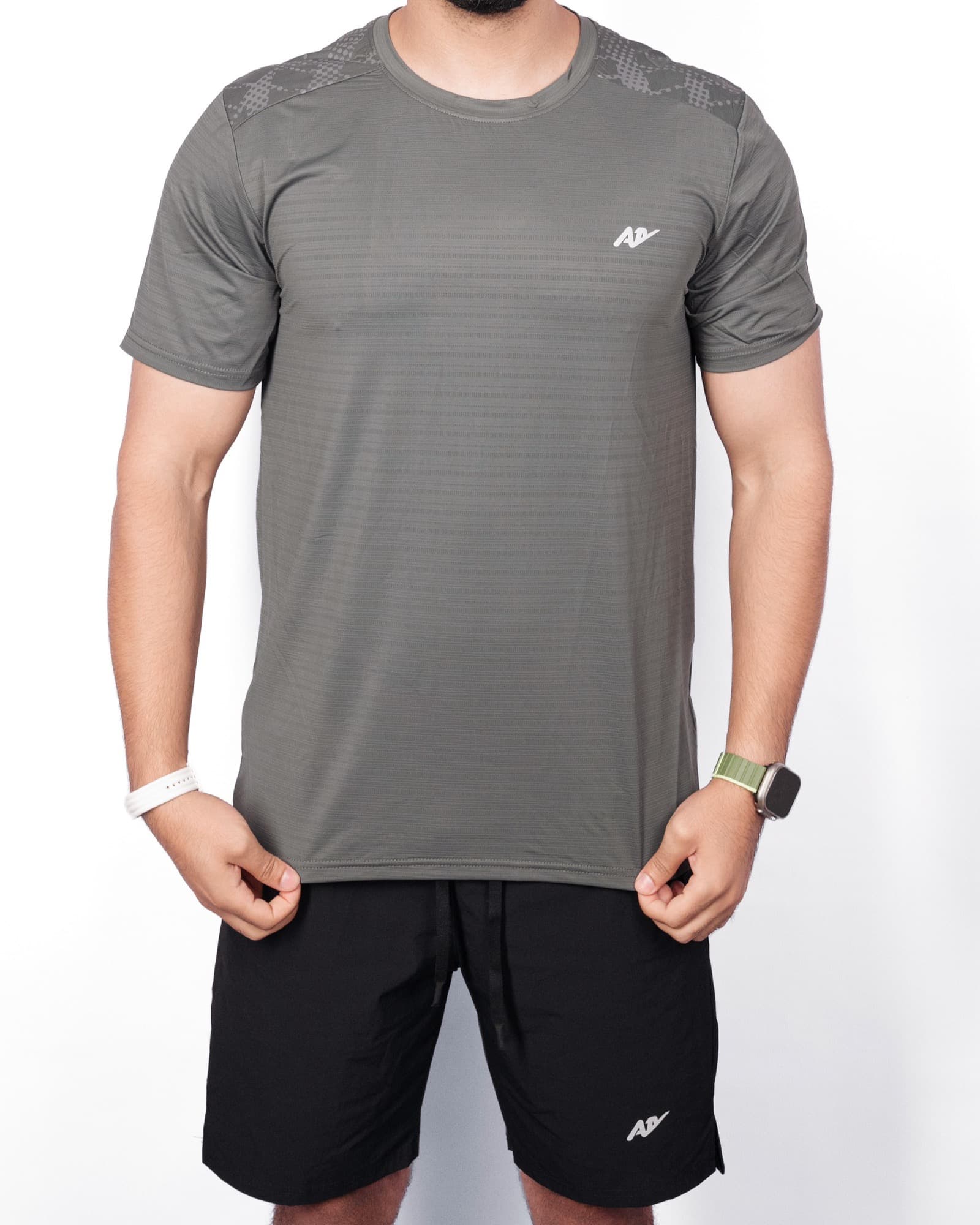 Olive Grey Back Print Tee, view 1