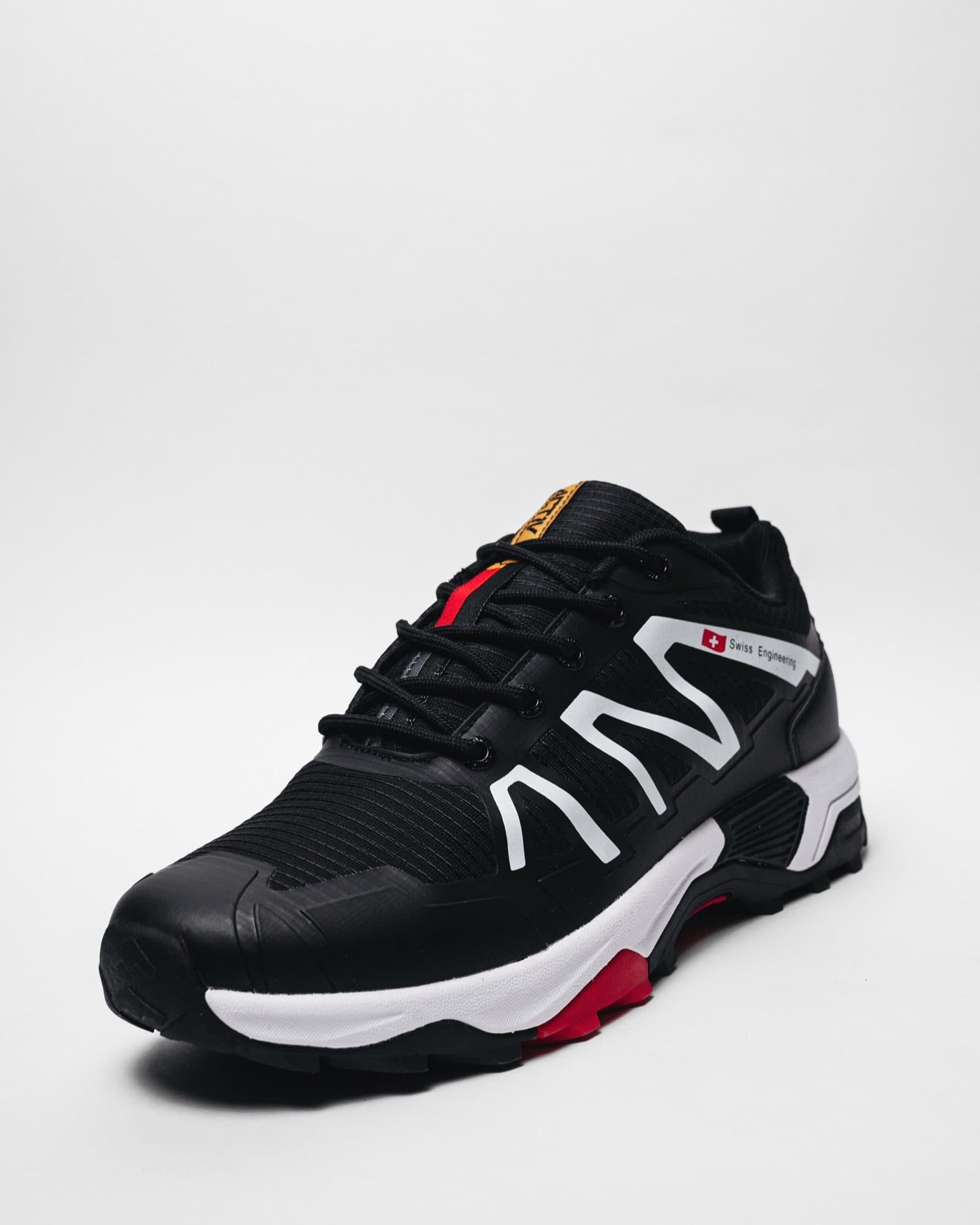 Black and Red Rugged Trail Shoe, view 1