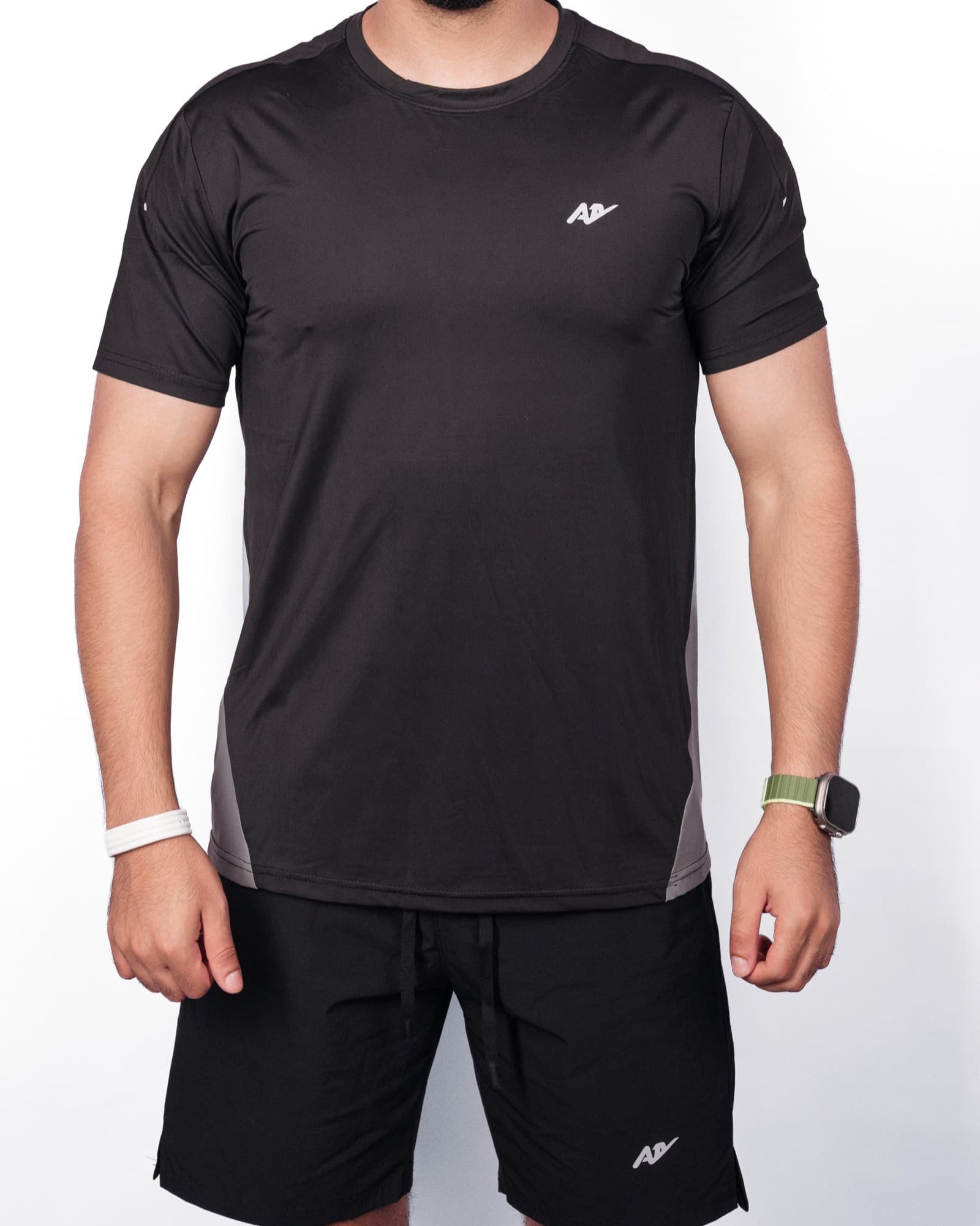 Black and Grey Colourblock Tee, view 1