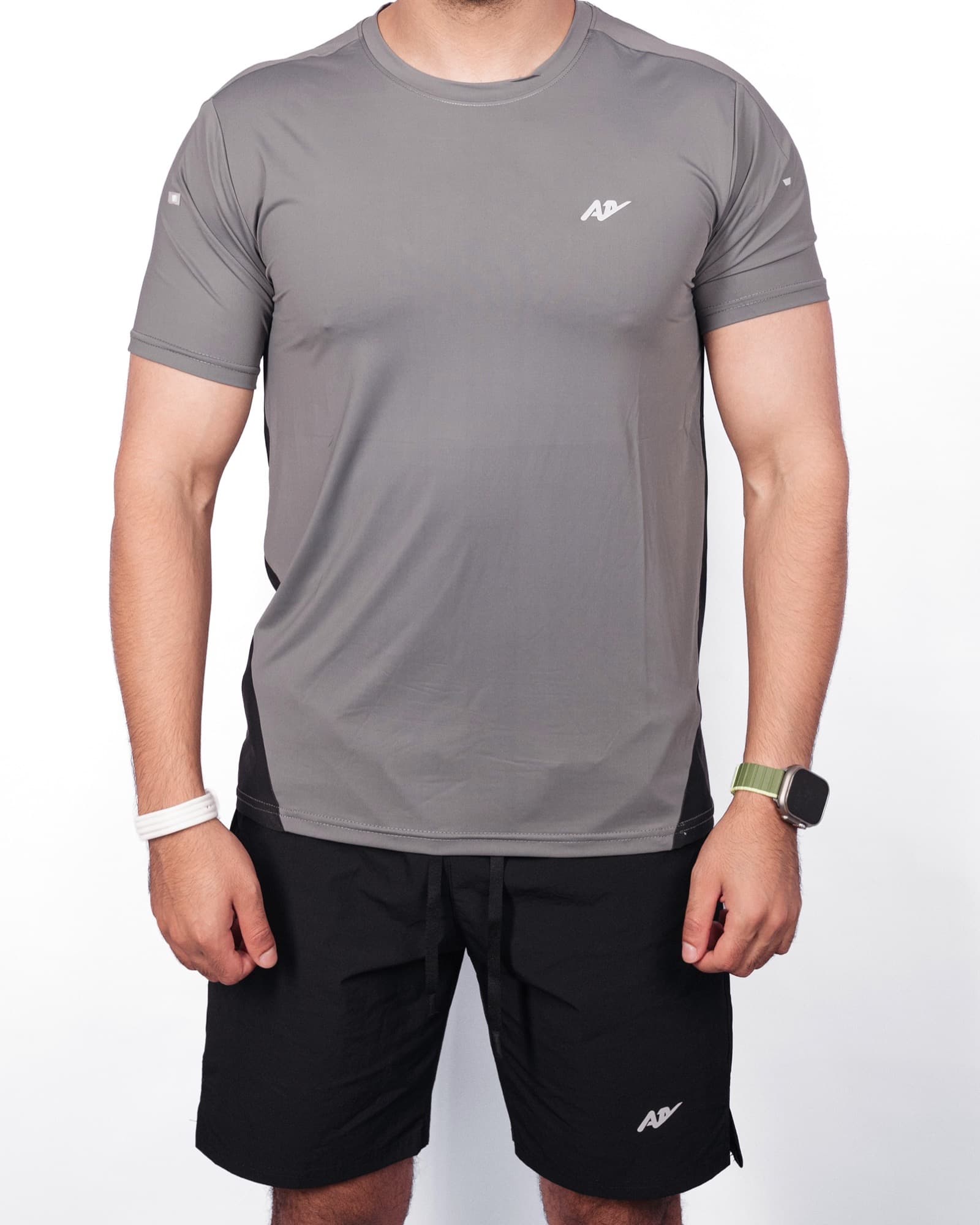 Grey and Black Colourblock Tee, view 1