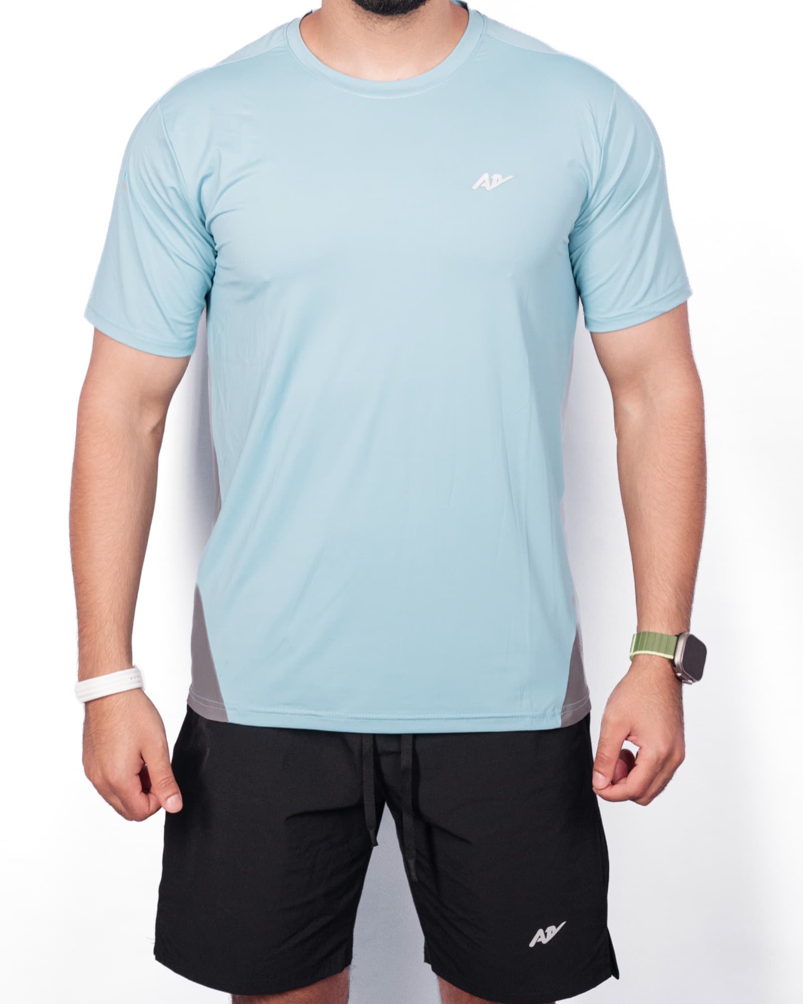 Sky Blue Colourblock Tee, view 1