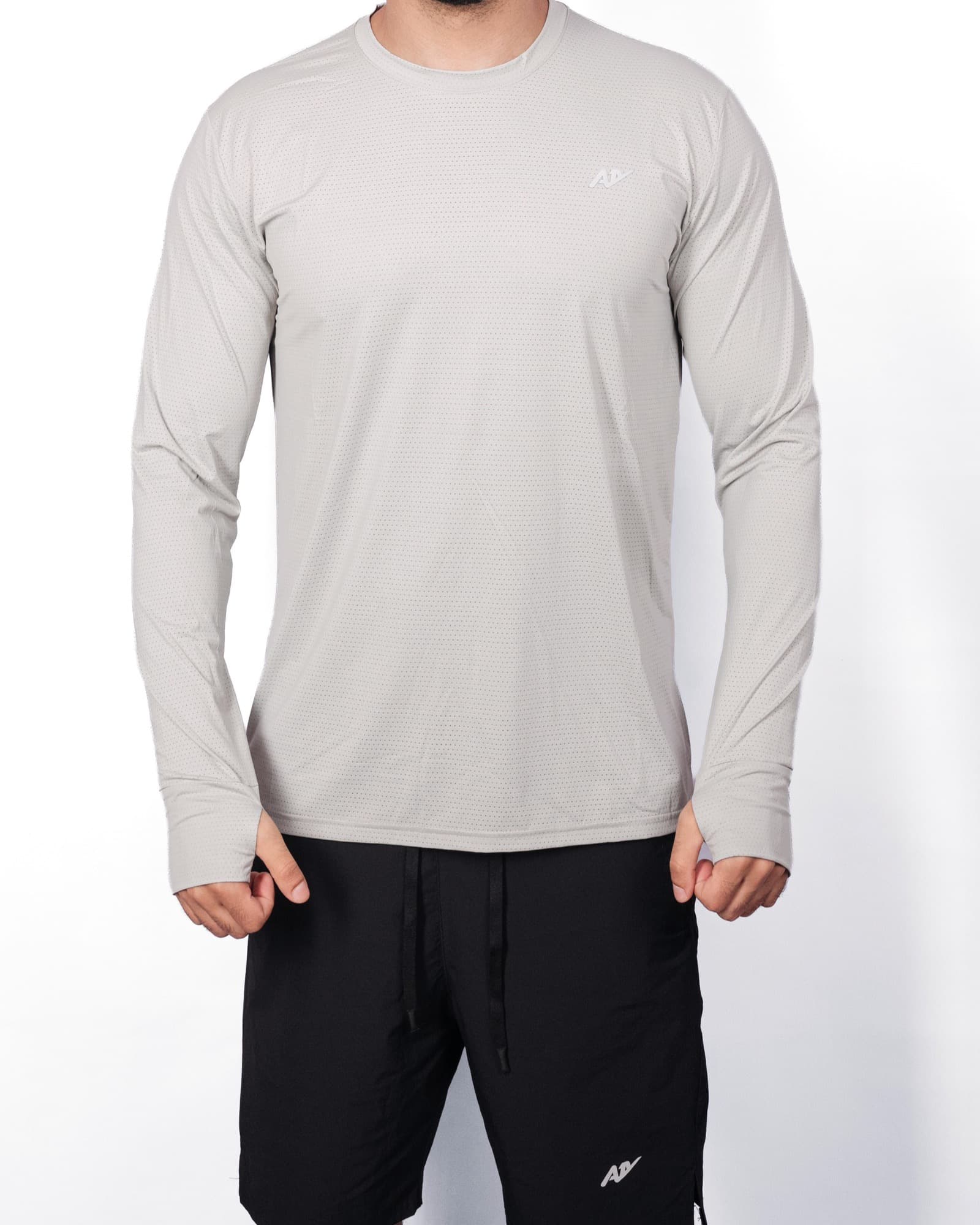 Light Grey Long Sleeve Tee, view 1
