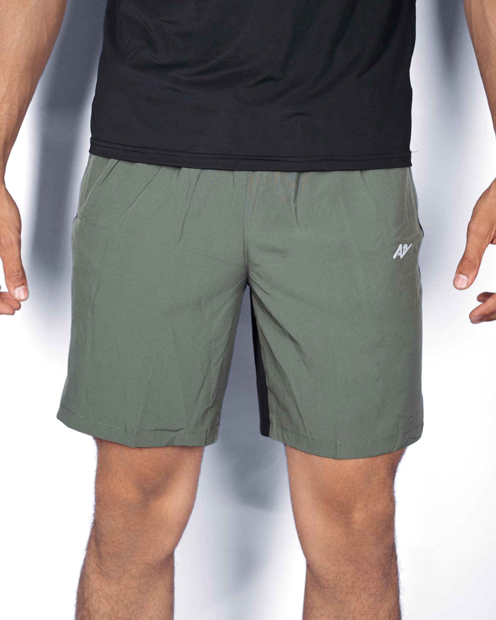 Olive Panel Training Shorts, view 1