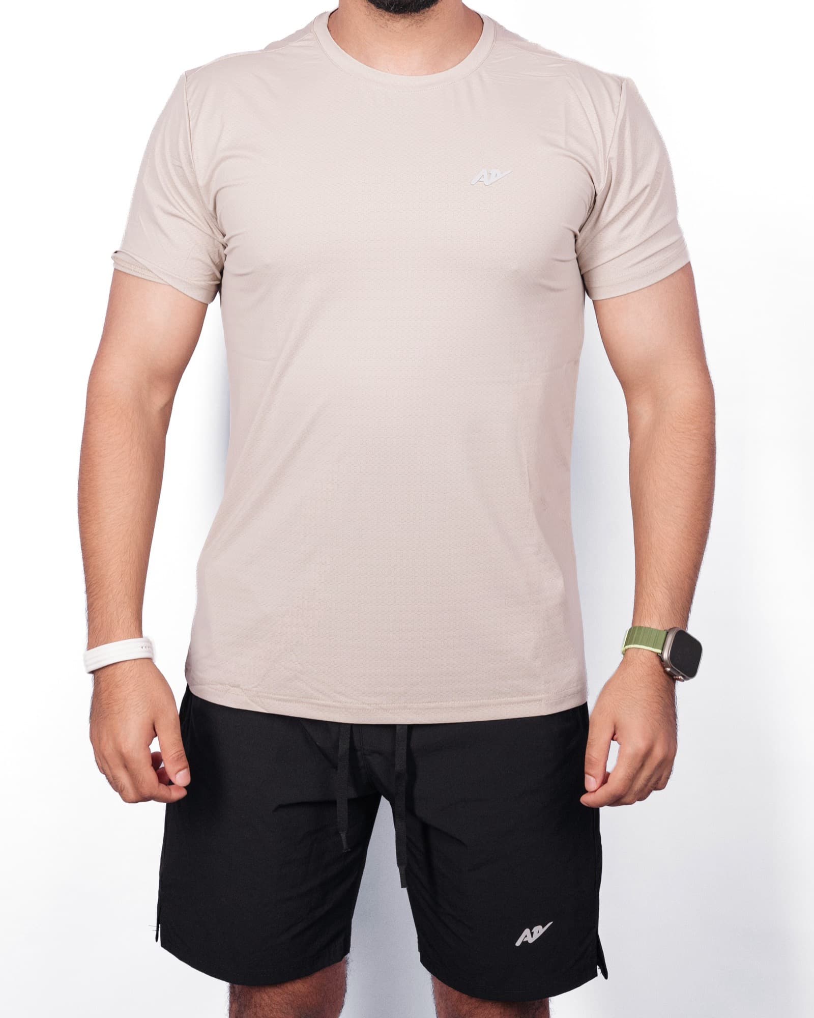 Beige Perforated Tee, view 1