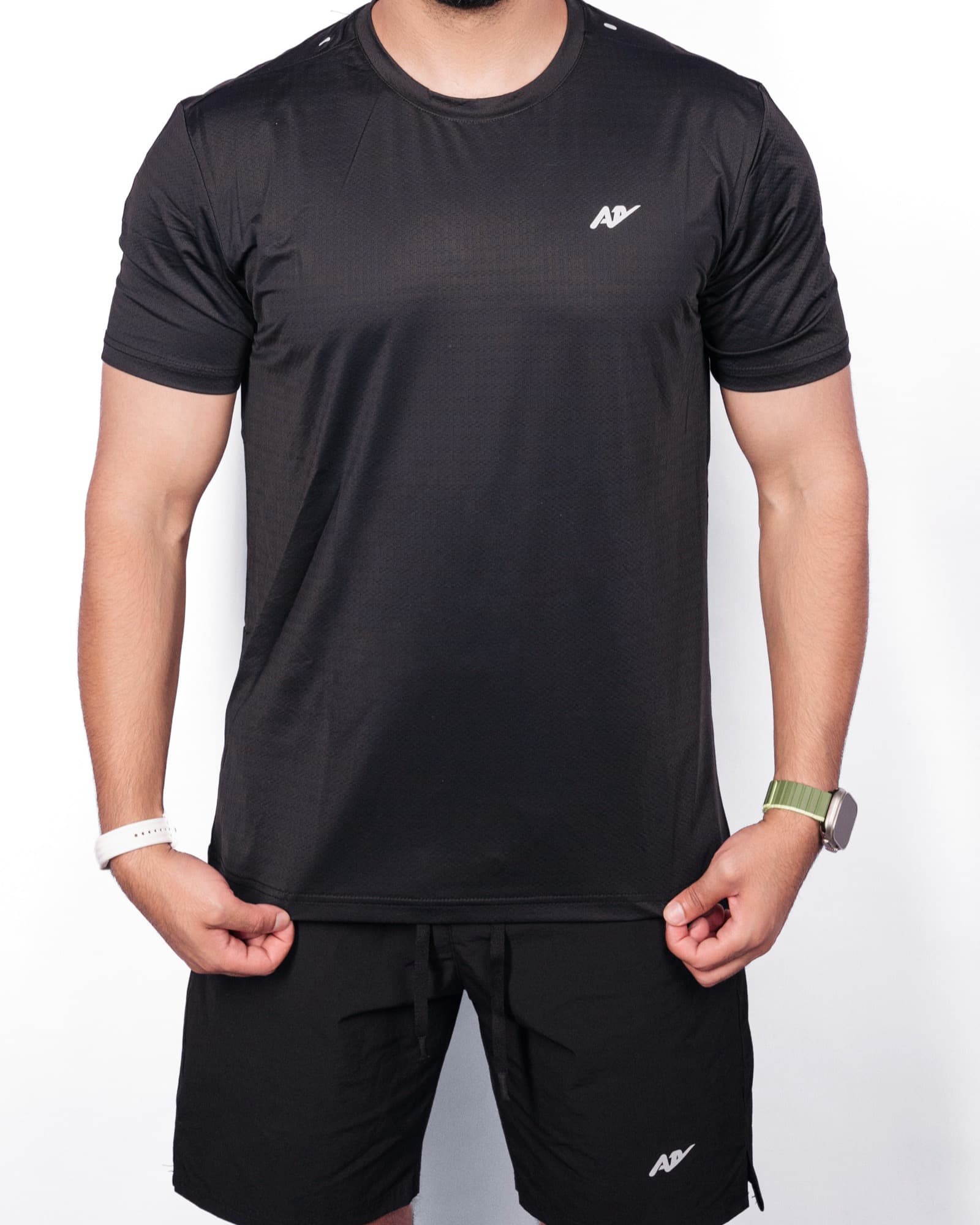Black Perforated Tee, view 1