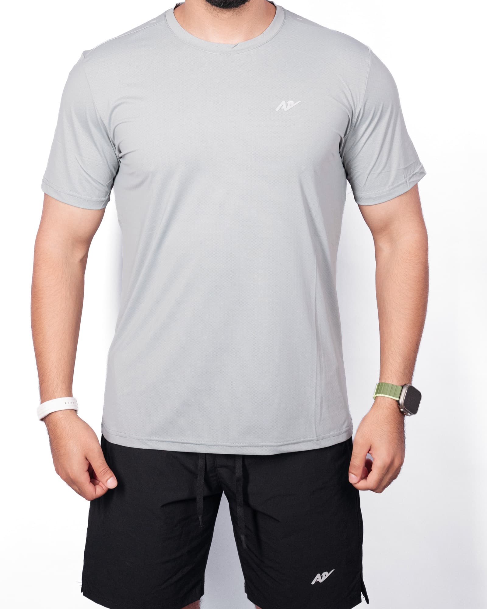 Light Grey Perforated Tee, view 1