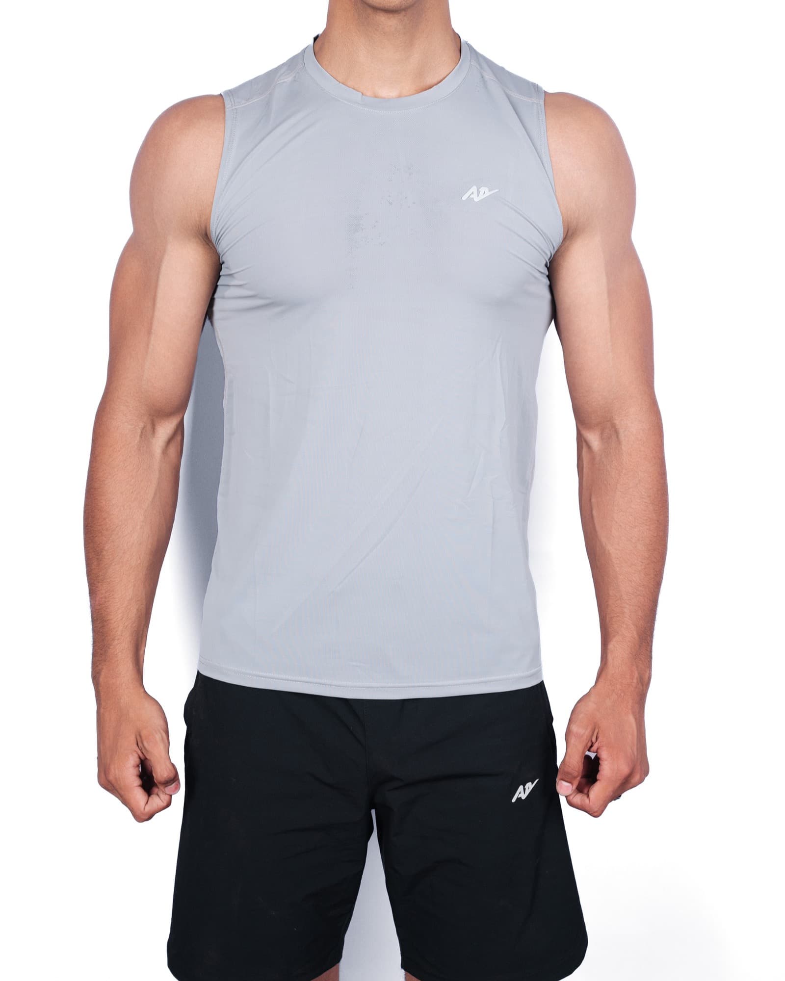 Light Grey Sleeveless Training Tee, view 1