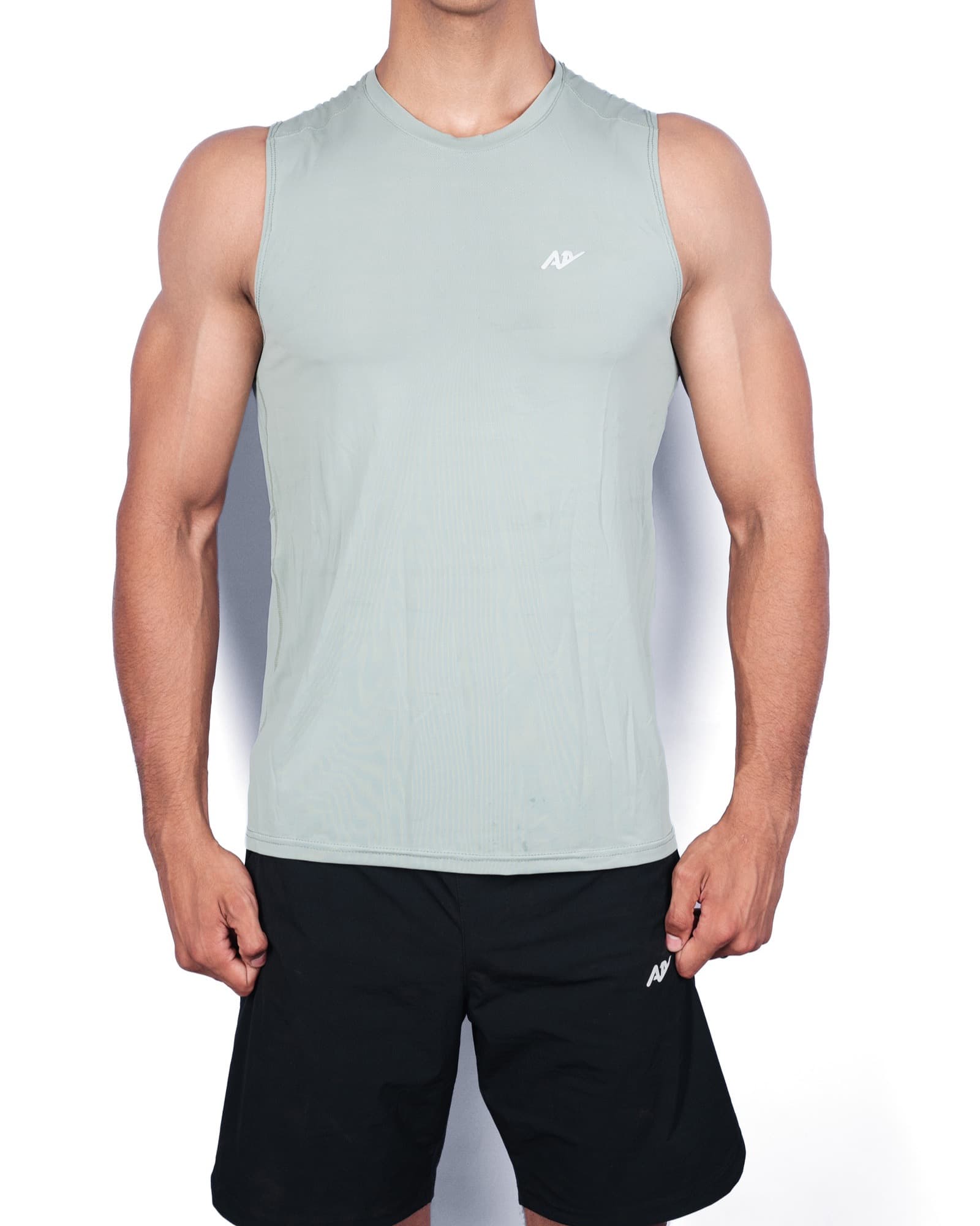 Sage Sleeveless Training Tee, view 1