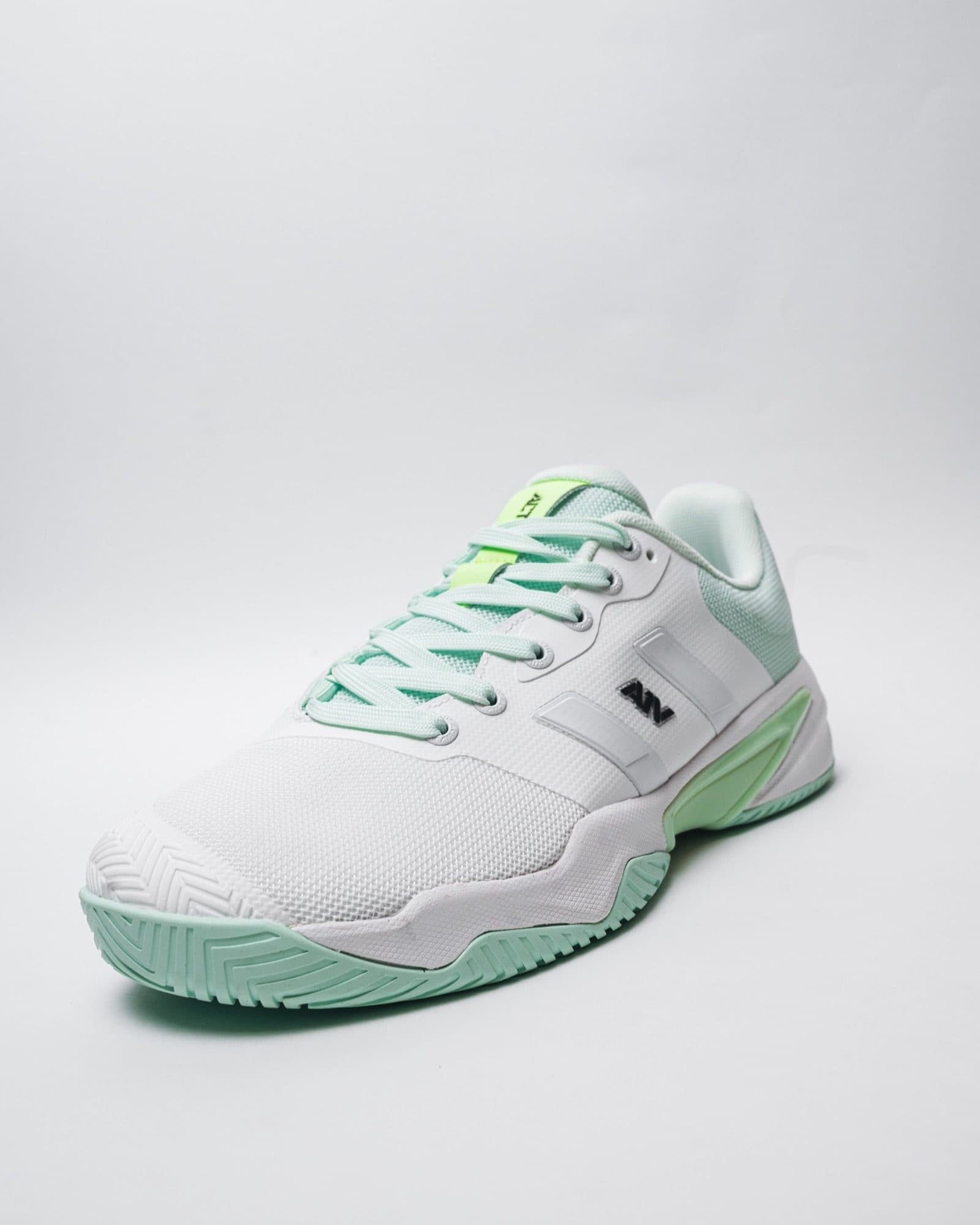 White and Mint Baseline Court Shoe, view 1