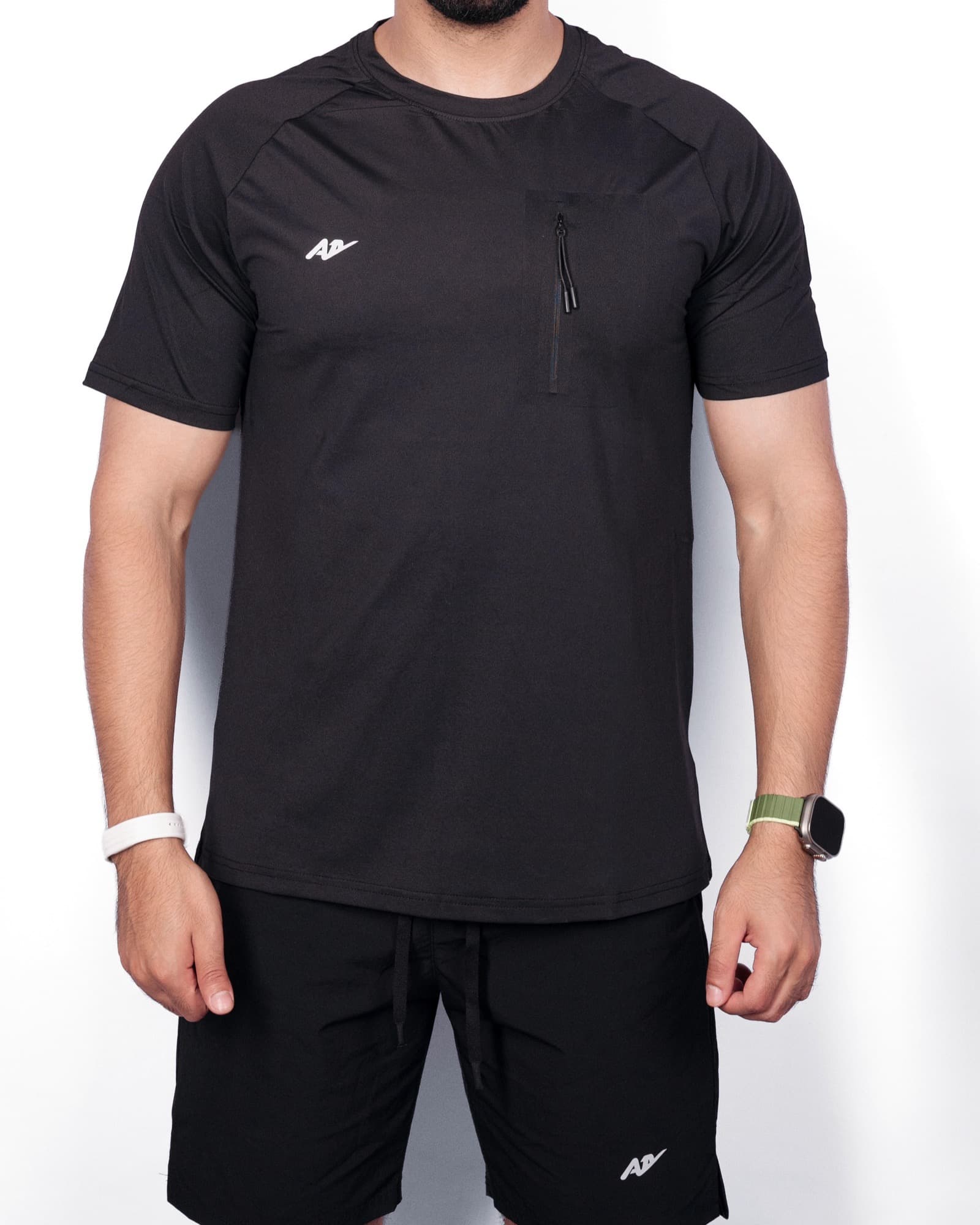 Black Zip Pocket Tee, view 1