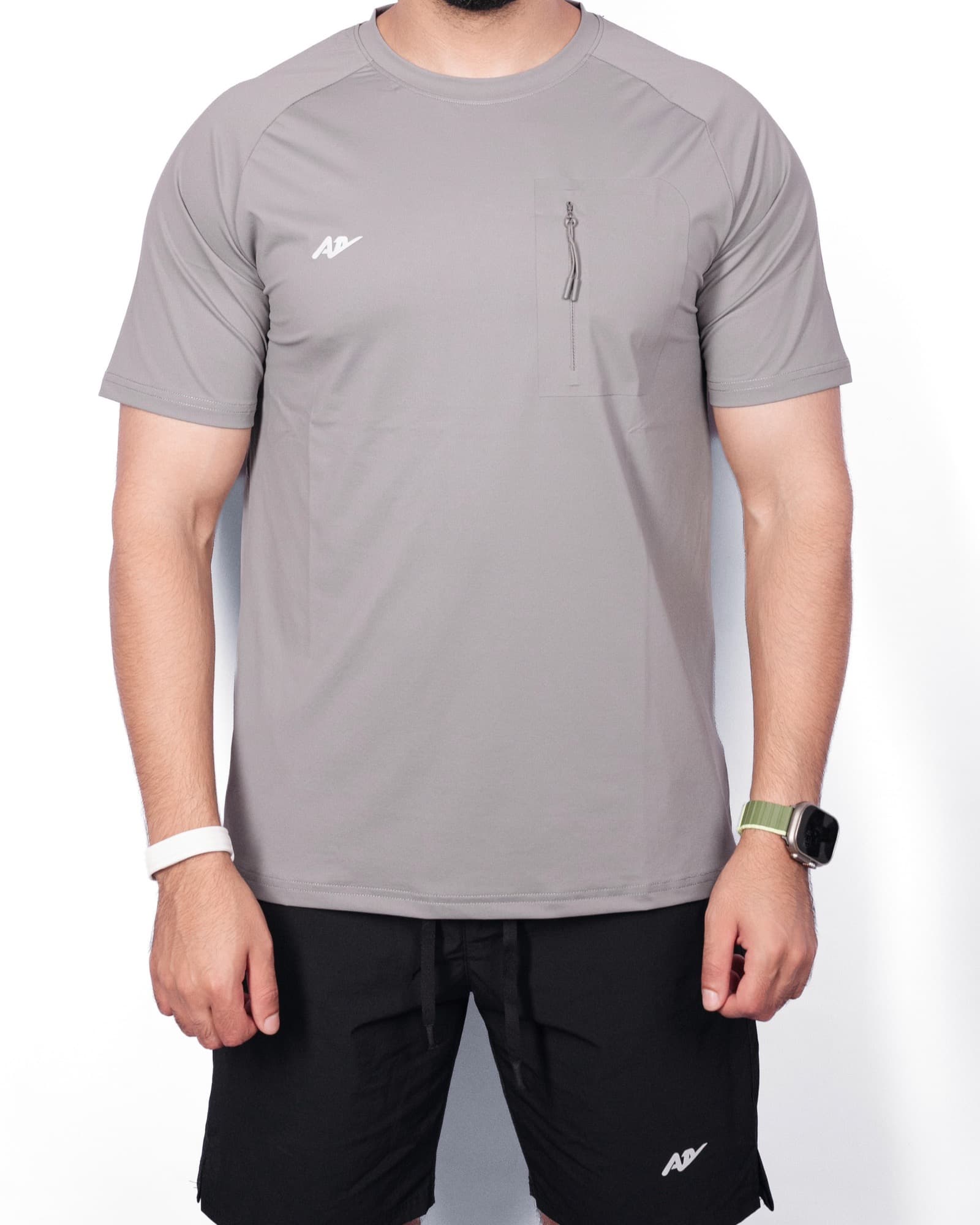 Grey Zip Pocket Tee, view 1