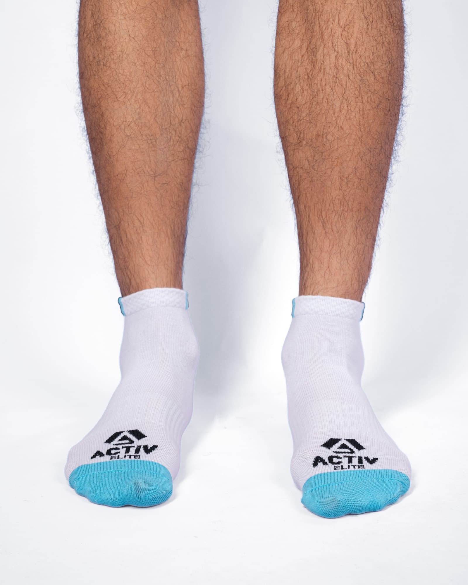 White and Turquoise Activ Ankle Socks, view 1