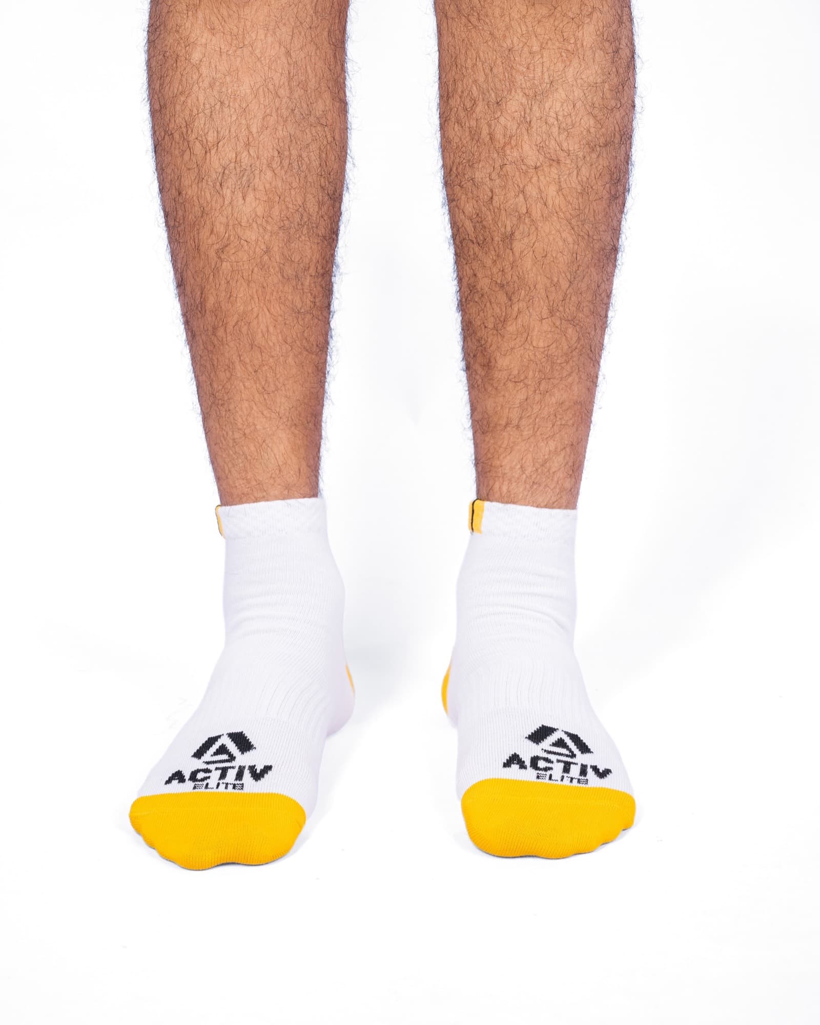 White and Yellow Activ Ankle Socks, view 1