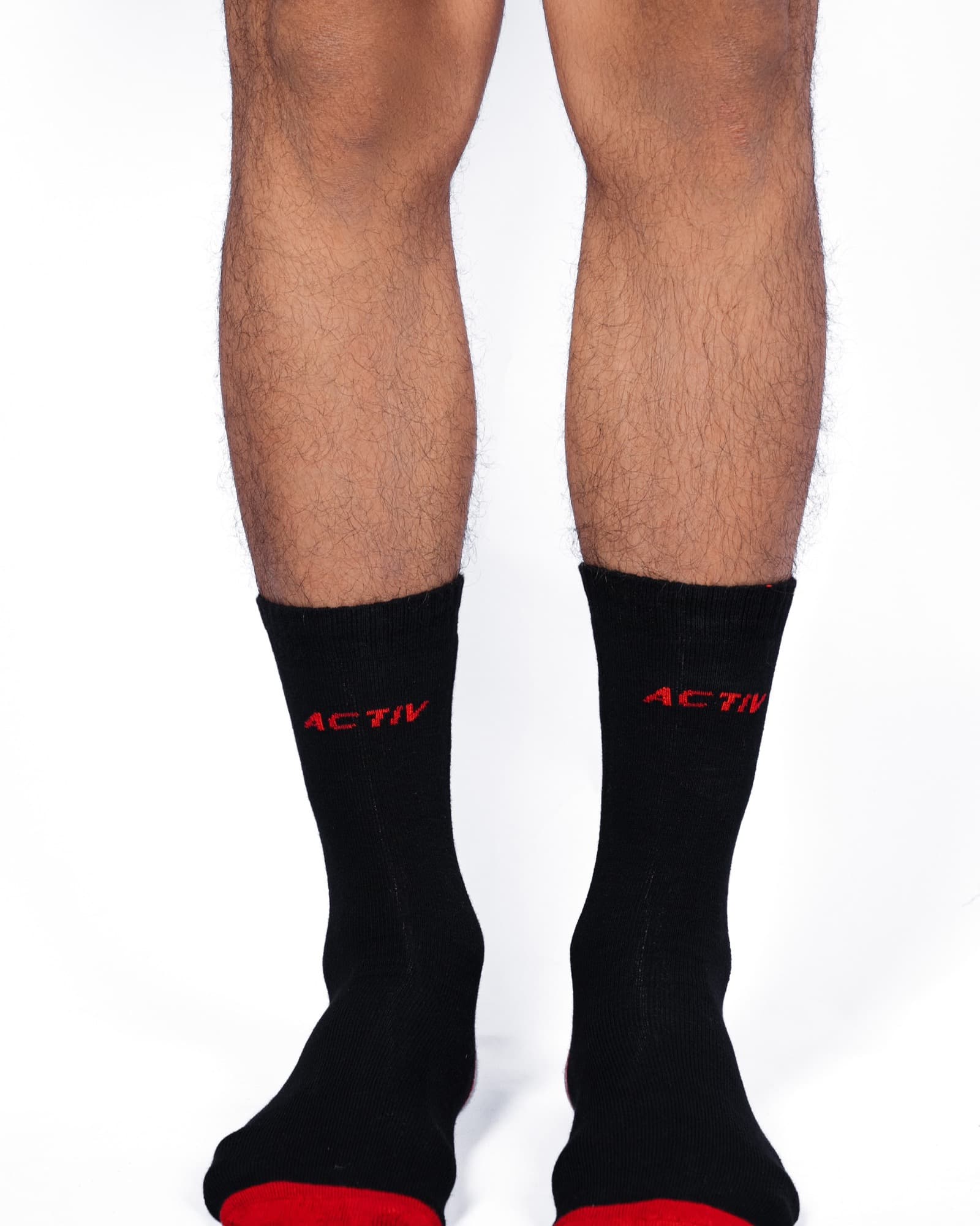 Black and Red Activ Crew Socks, view 1