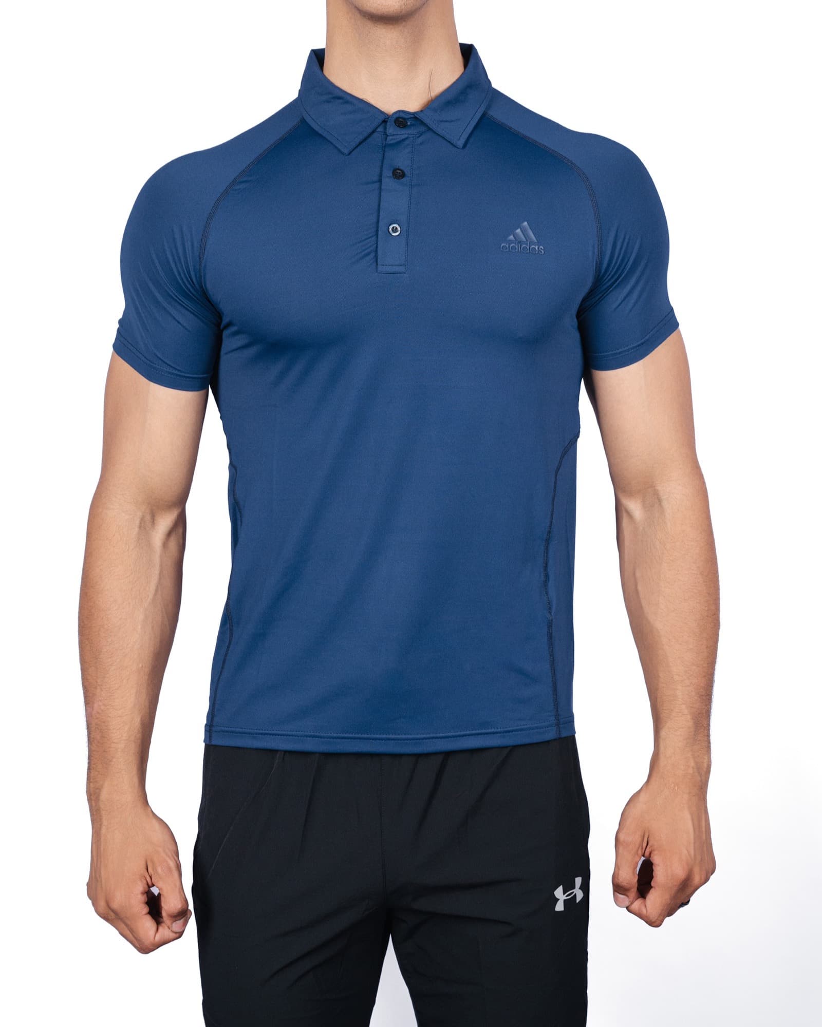 Blue Adidas Polo, view 1