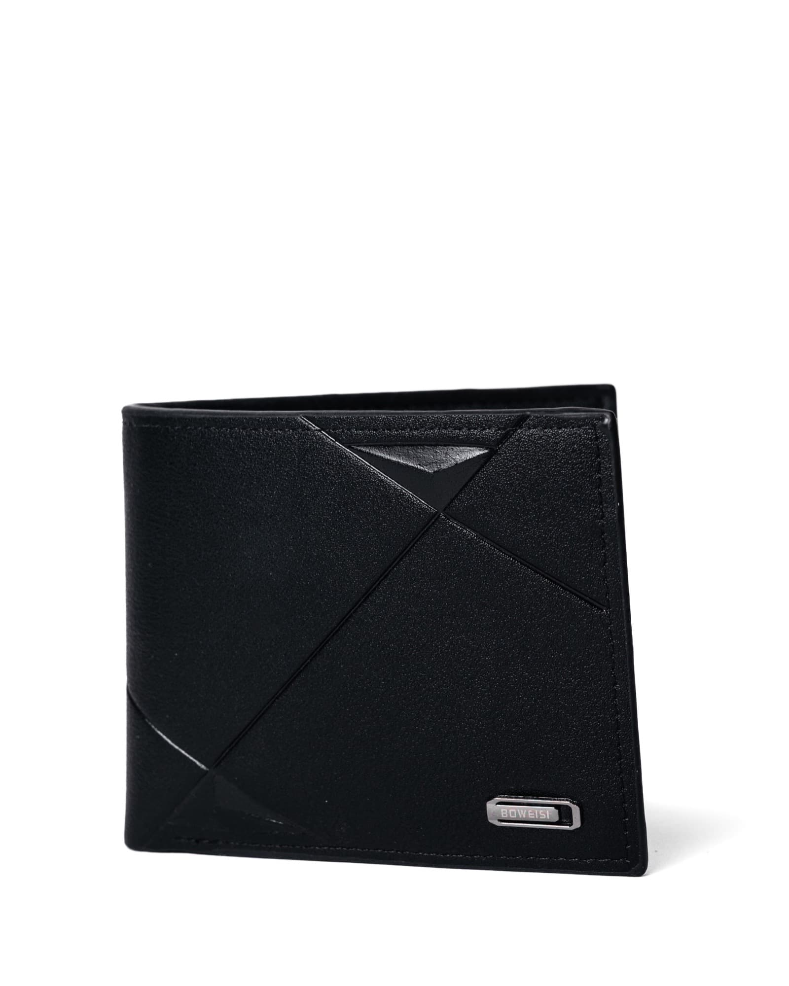 Black Boweisi Geometric Wallet, view 1