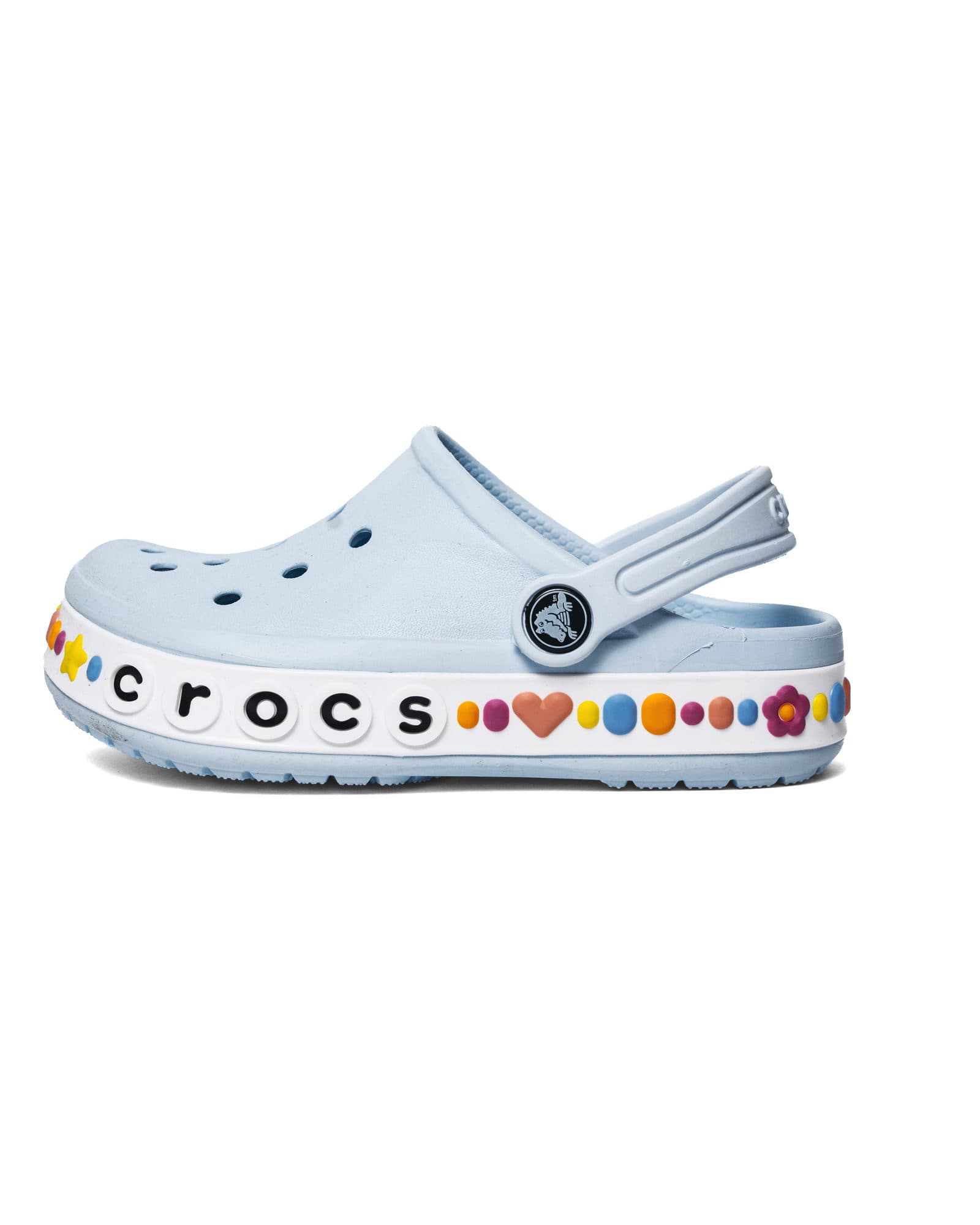 Light Blue Kids Bayaband Crocs, view 1