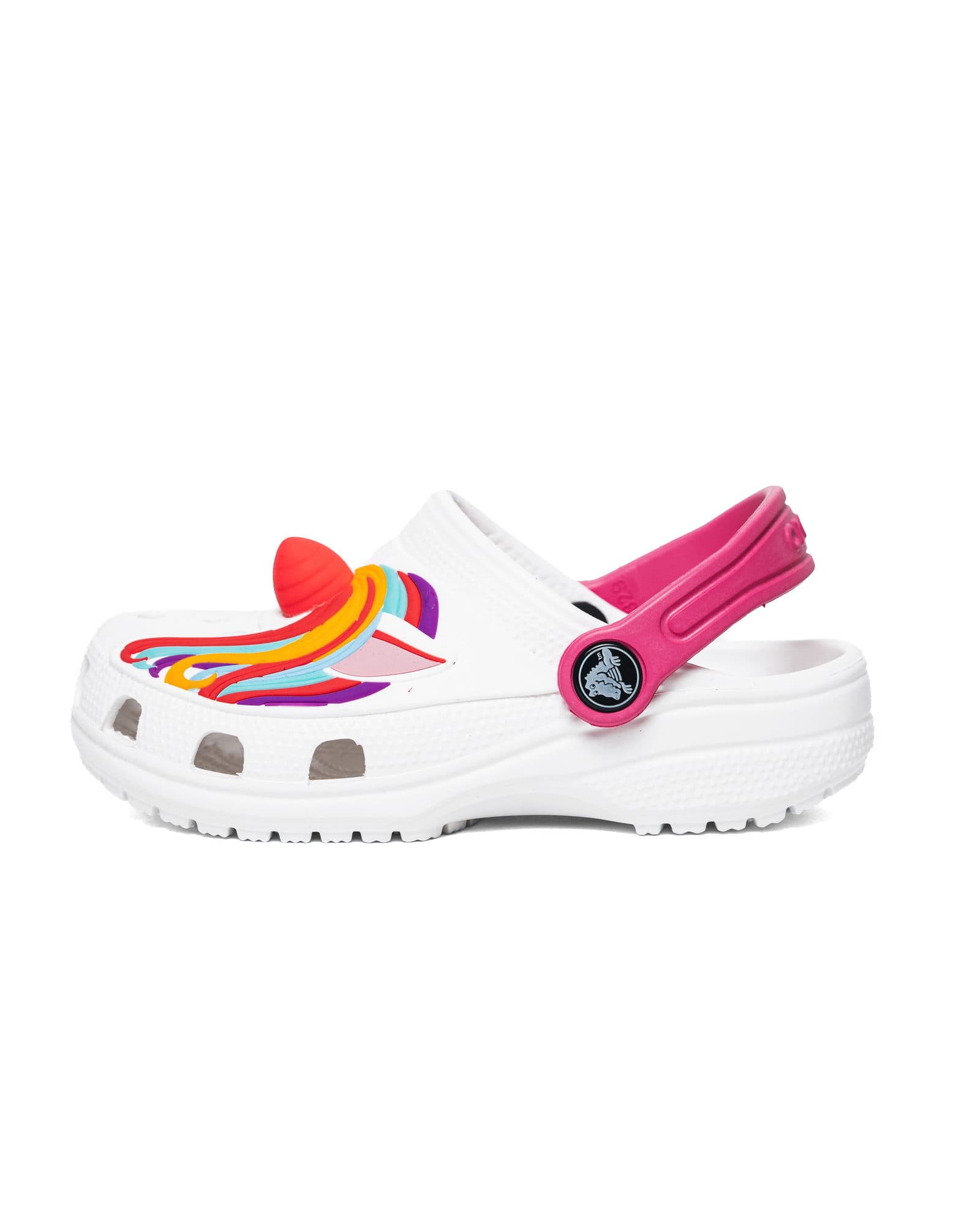 White Rainbow Kids Crocs, view 1