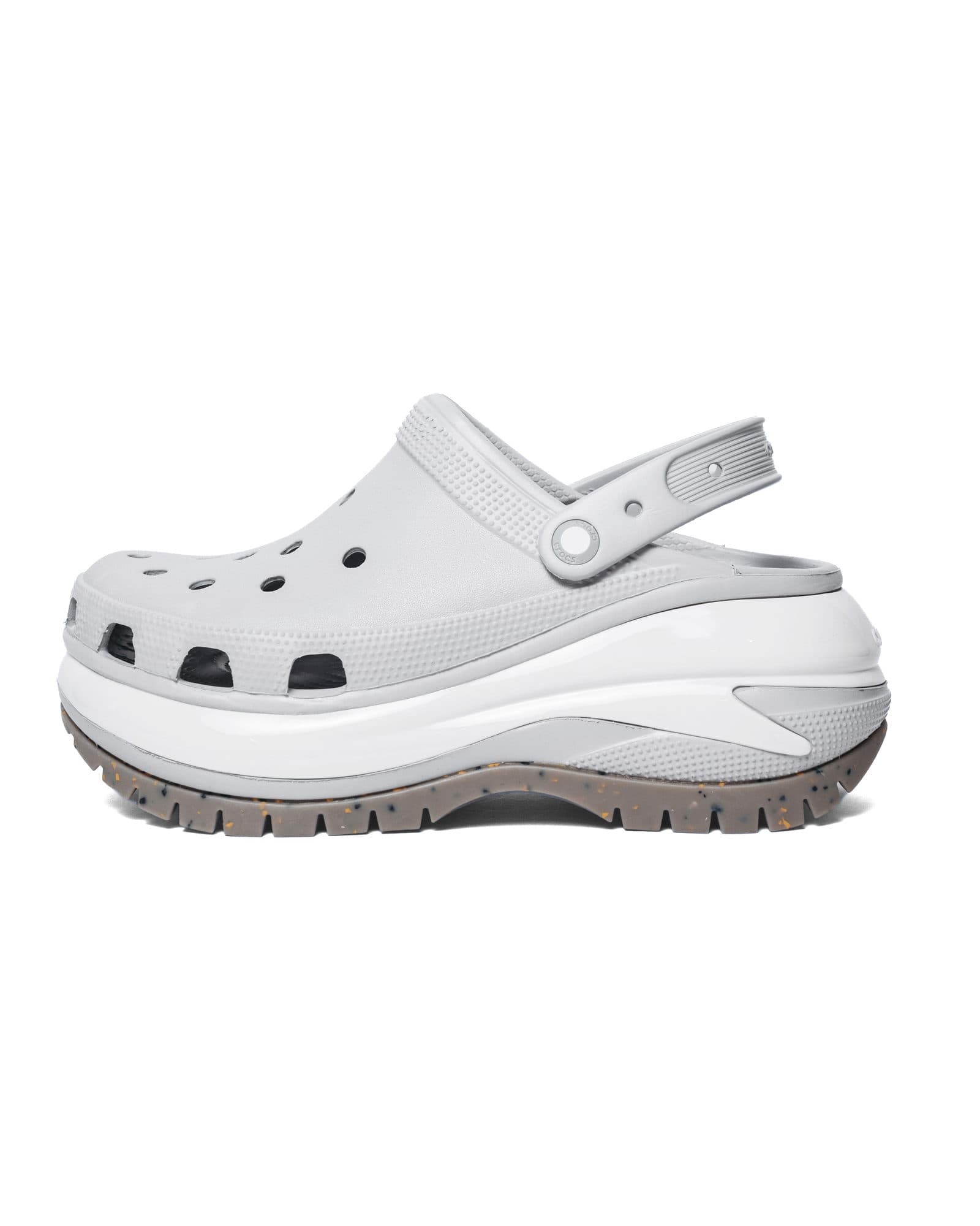 Grey Mega Crush Crocs, view 1
