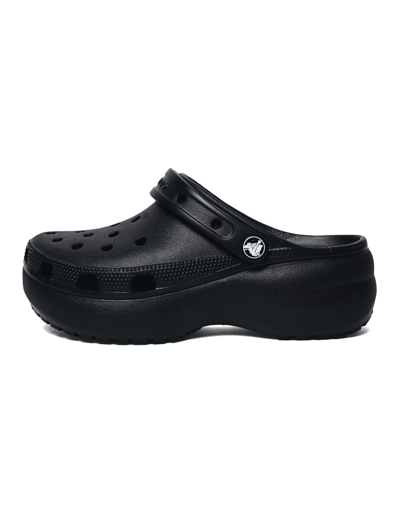 Black Platform Crocs, view 1