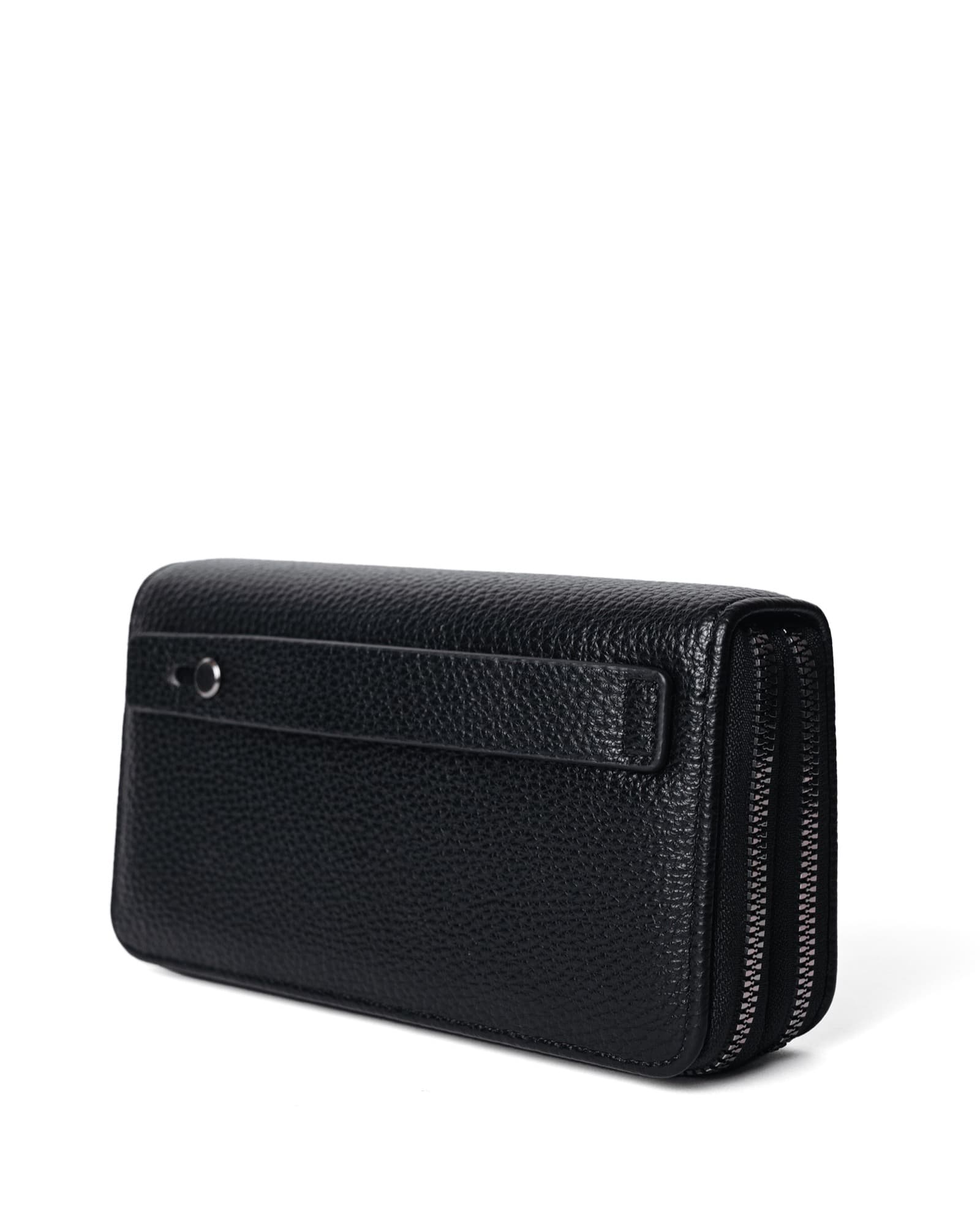 Black Double-Zip Clutch, view 1