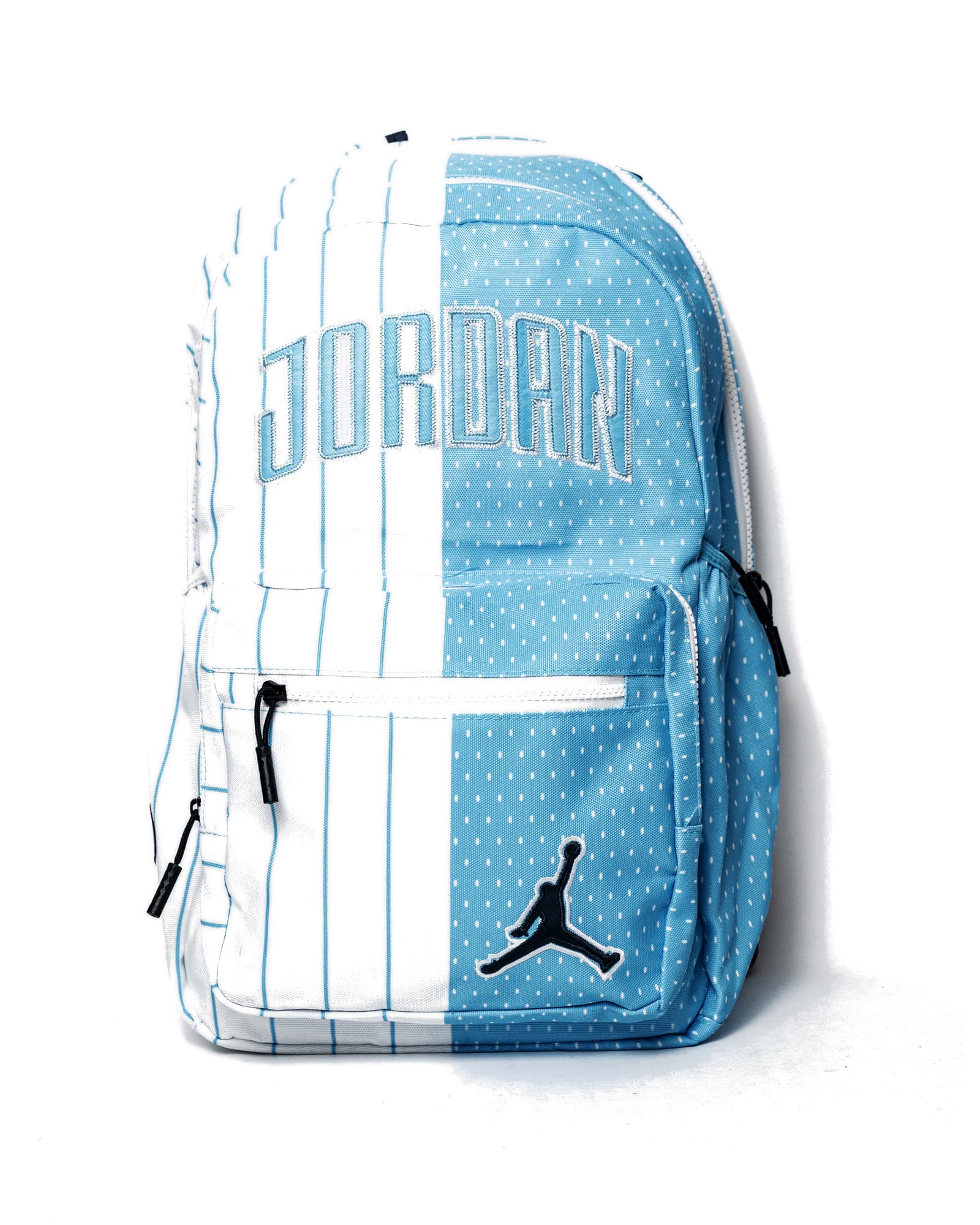 Light Blue Pinstripe Jordan Backpack, view 1