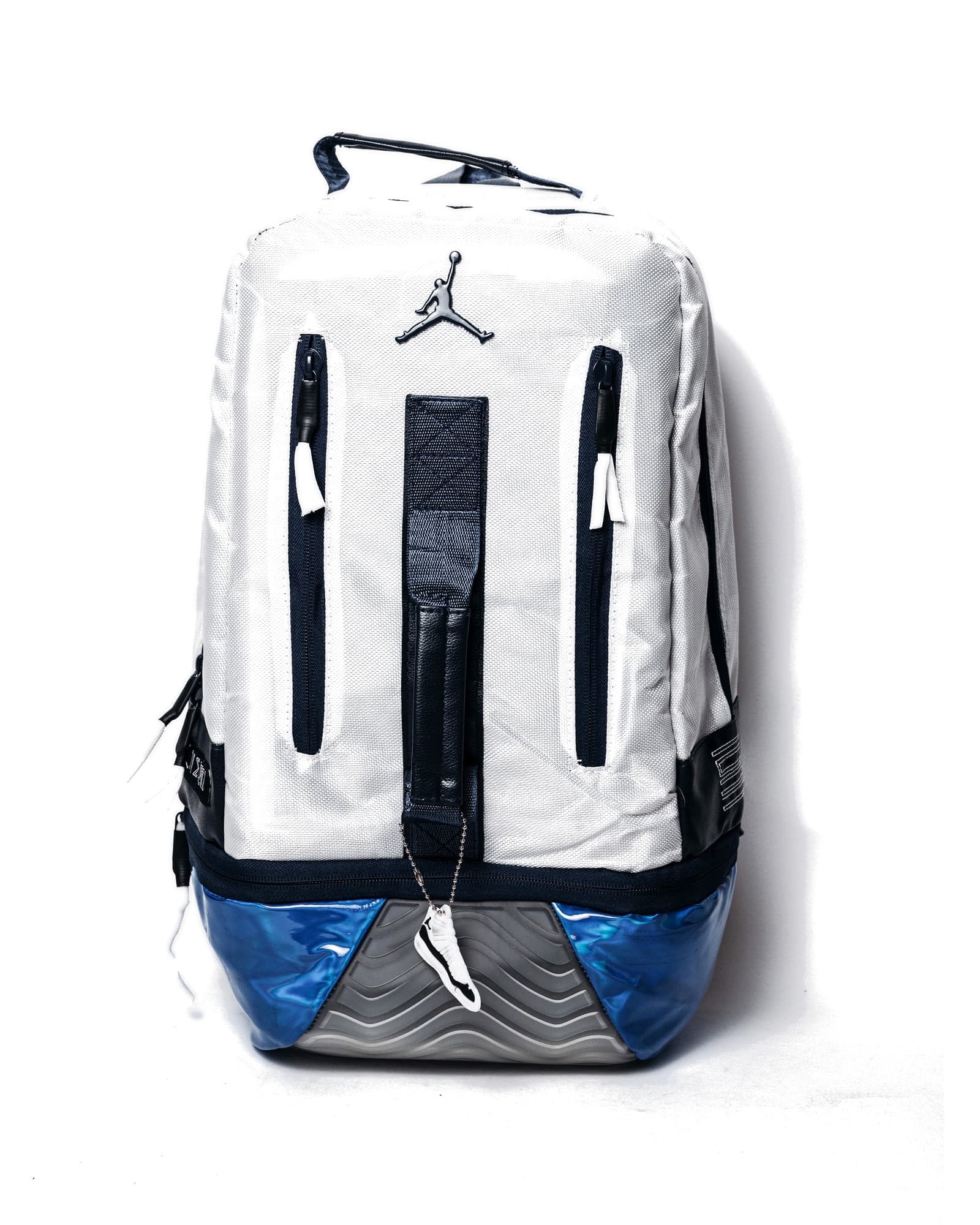 White and Blue Jordan Backpack, view 1