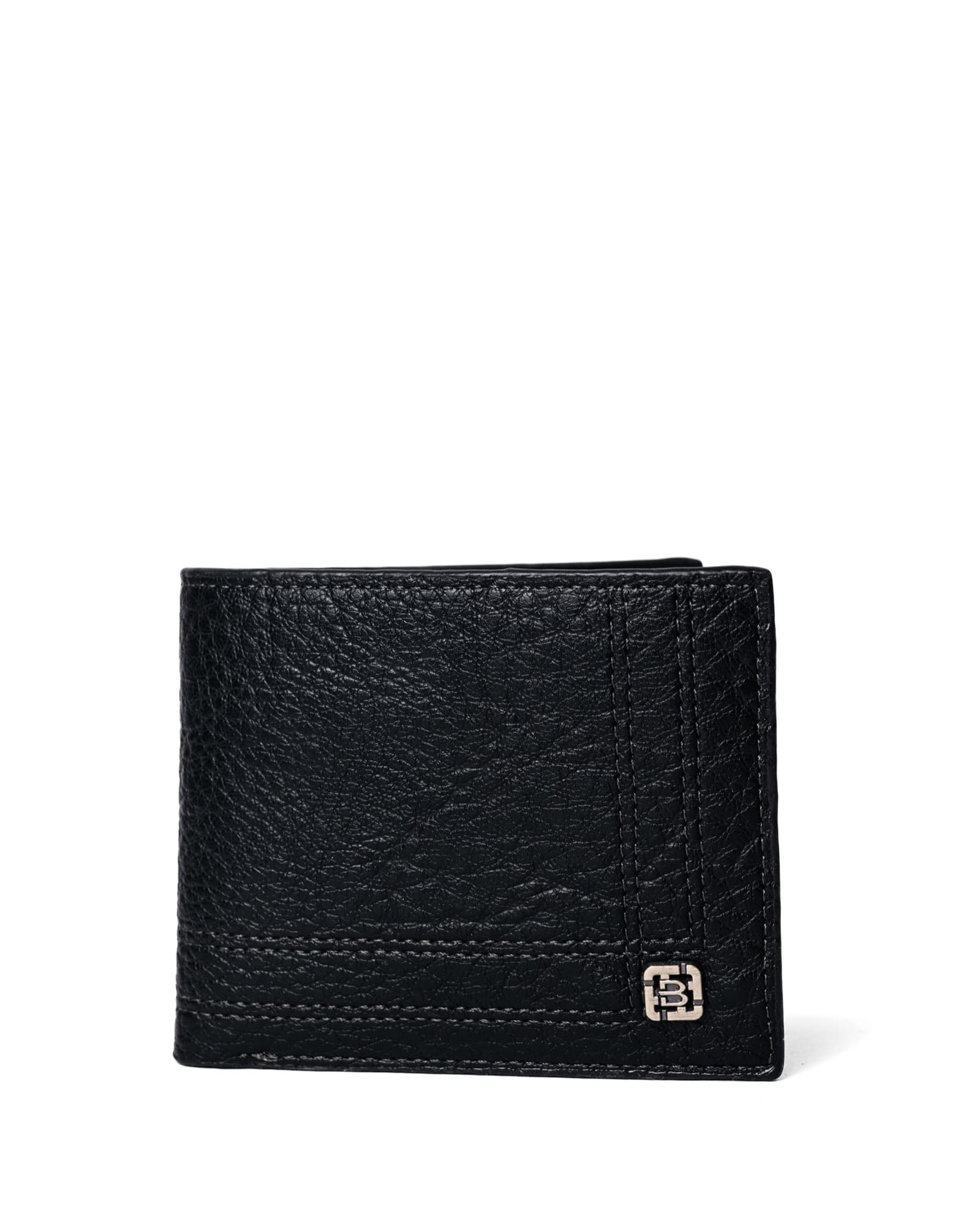 Black Textured Bifold Wallet, view 1
