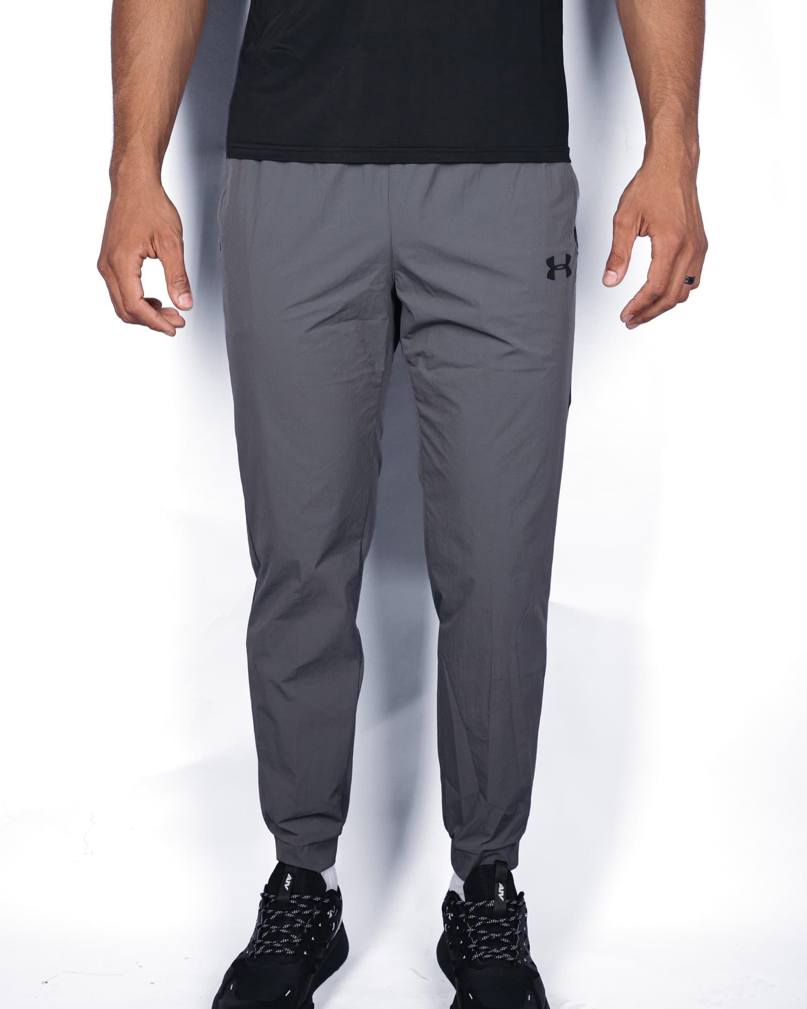 Dark Grey Under Armour Woven Joggers, view 1